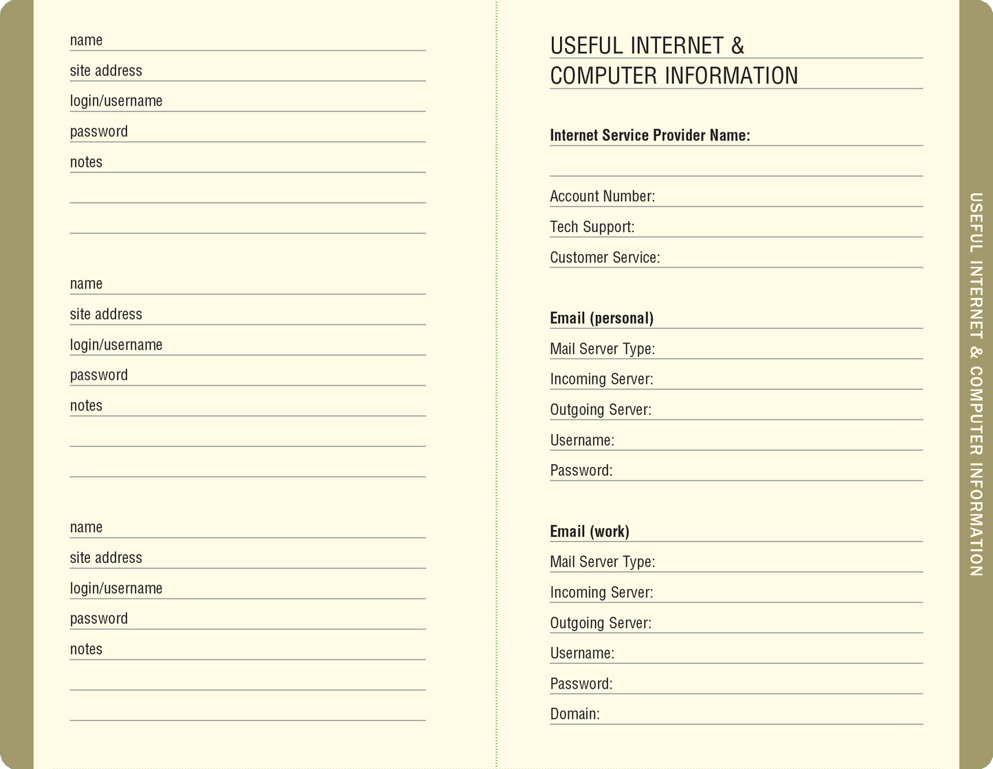 Midnight Floral Internet Address & Password Logbook
