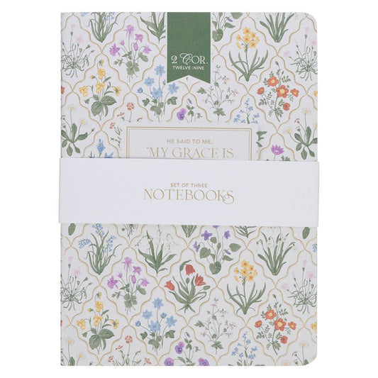 Floral Notebook, My Grace Is Sufficient For You