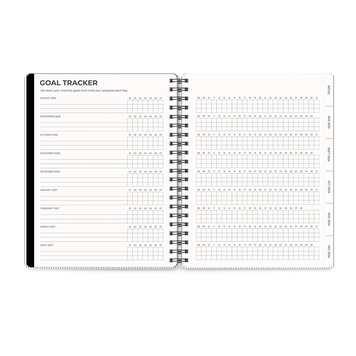 2027 Midnight Black Baxter Planner