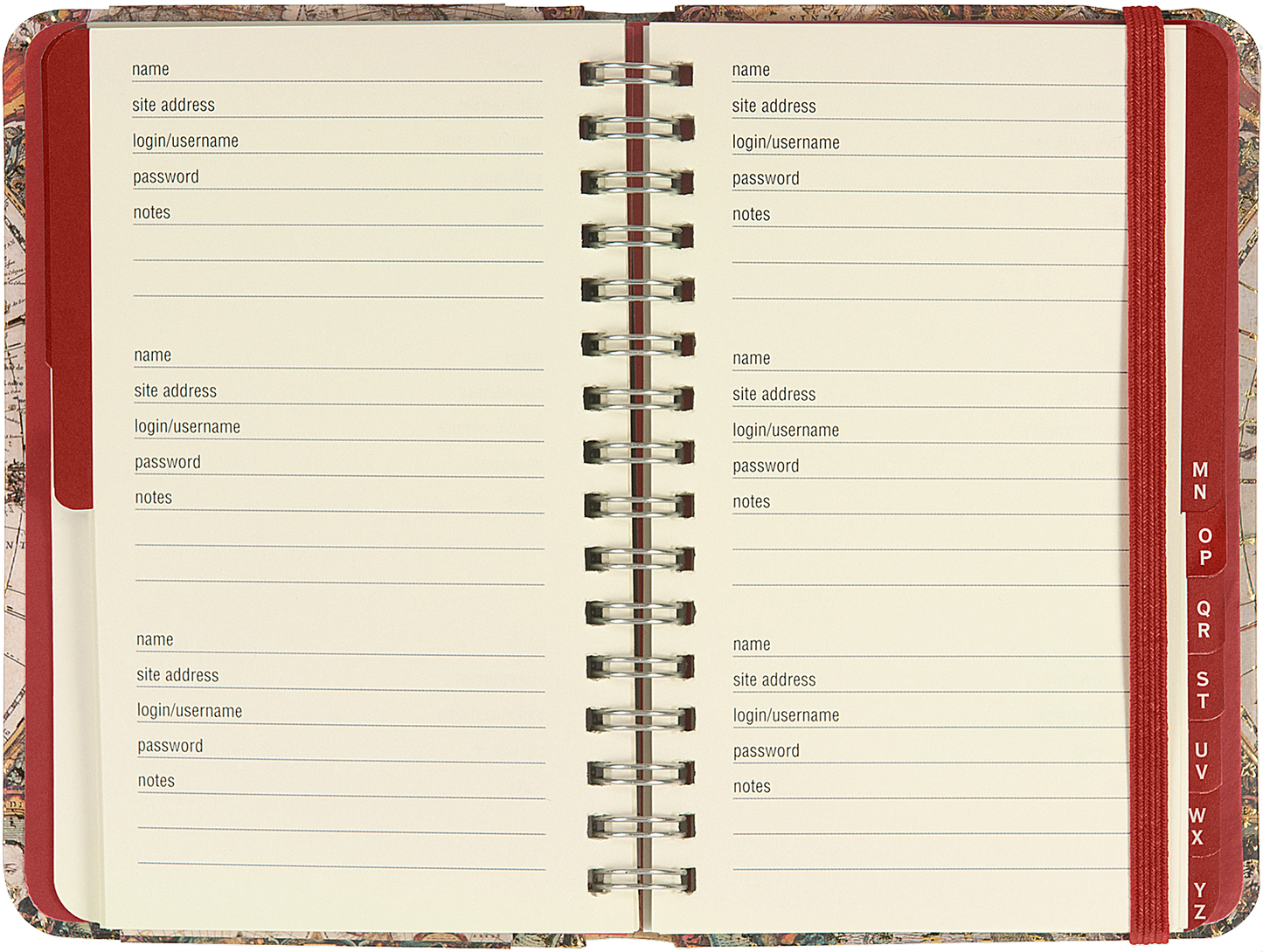 Old World Internet Address & Password Logbook