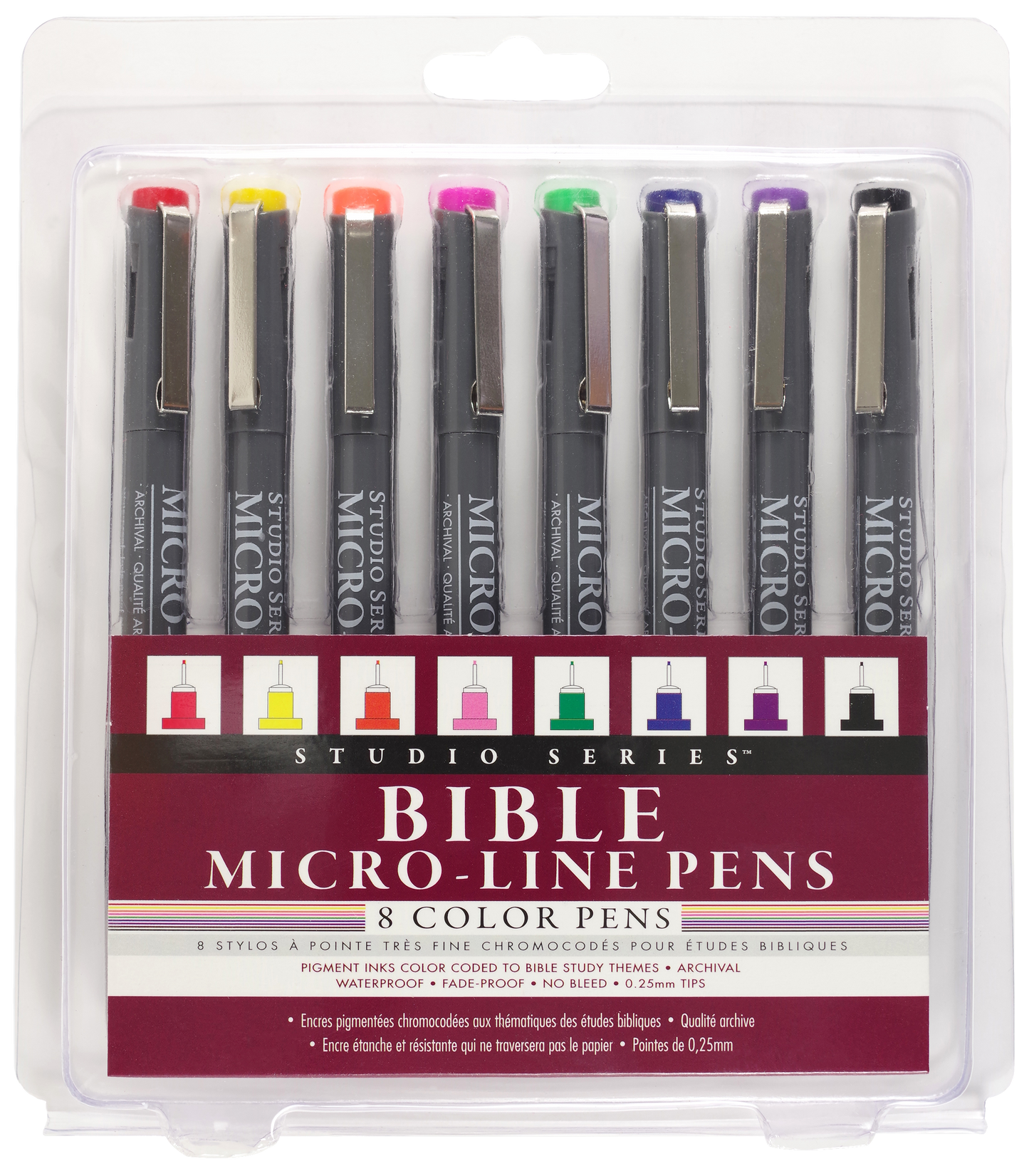 Bible Micro-Line Color Pens (Set of 8 Pens)