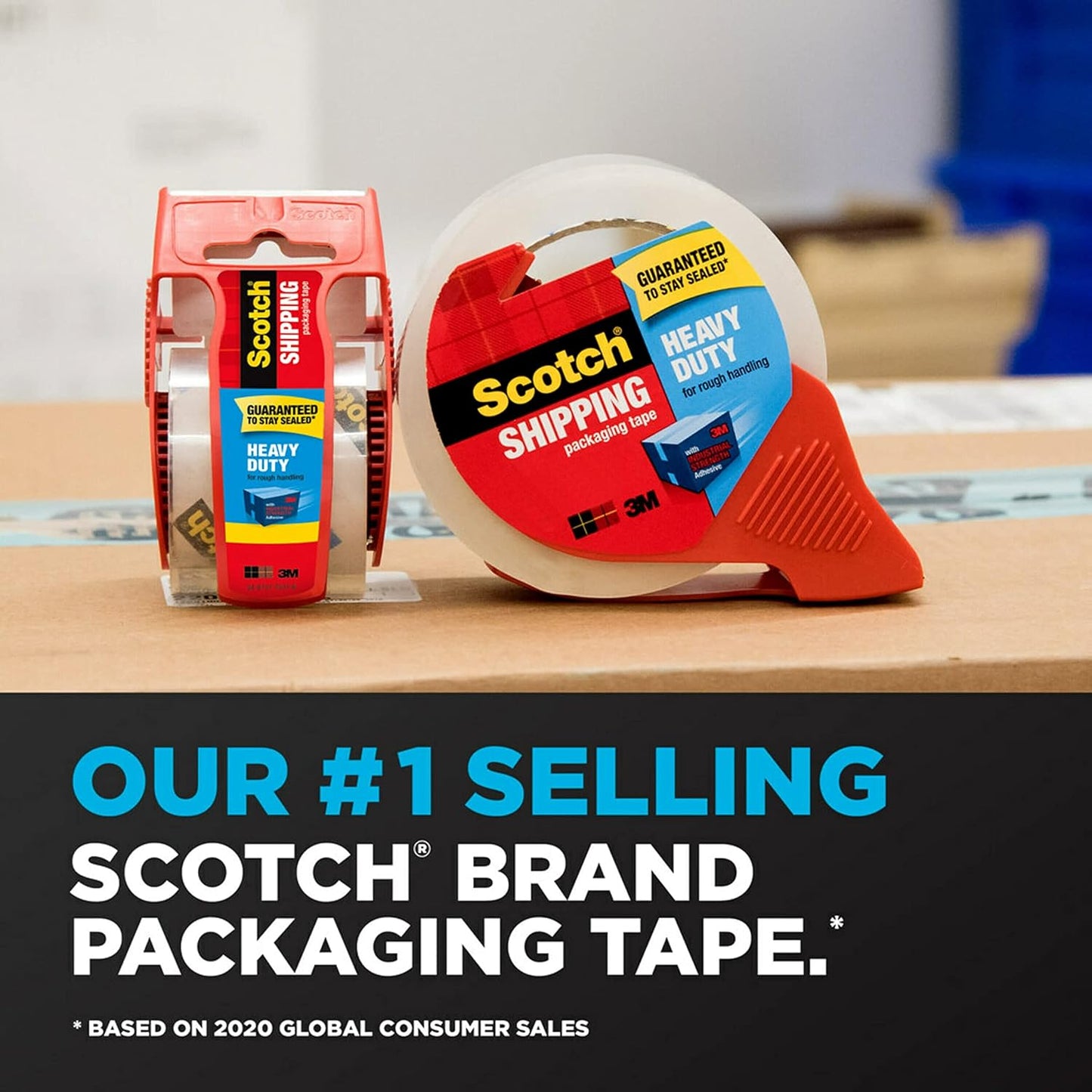 Scotch Heavy Duty Packing Tape, with Dispenser 1.88 in x 54.6 Yards