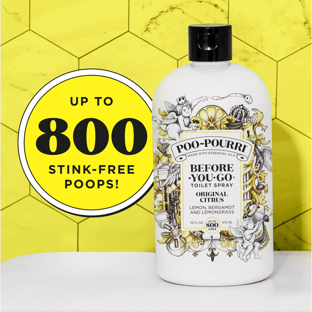 Poo~Pourri Original Citrus Refill Size Bottle 16 oz.