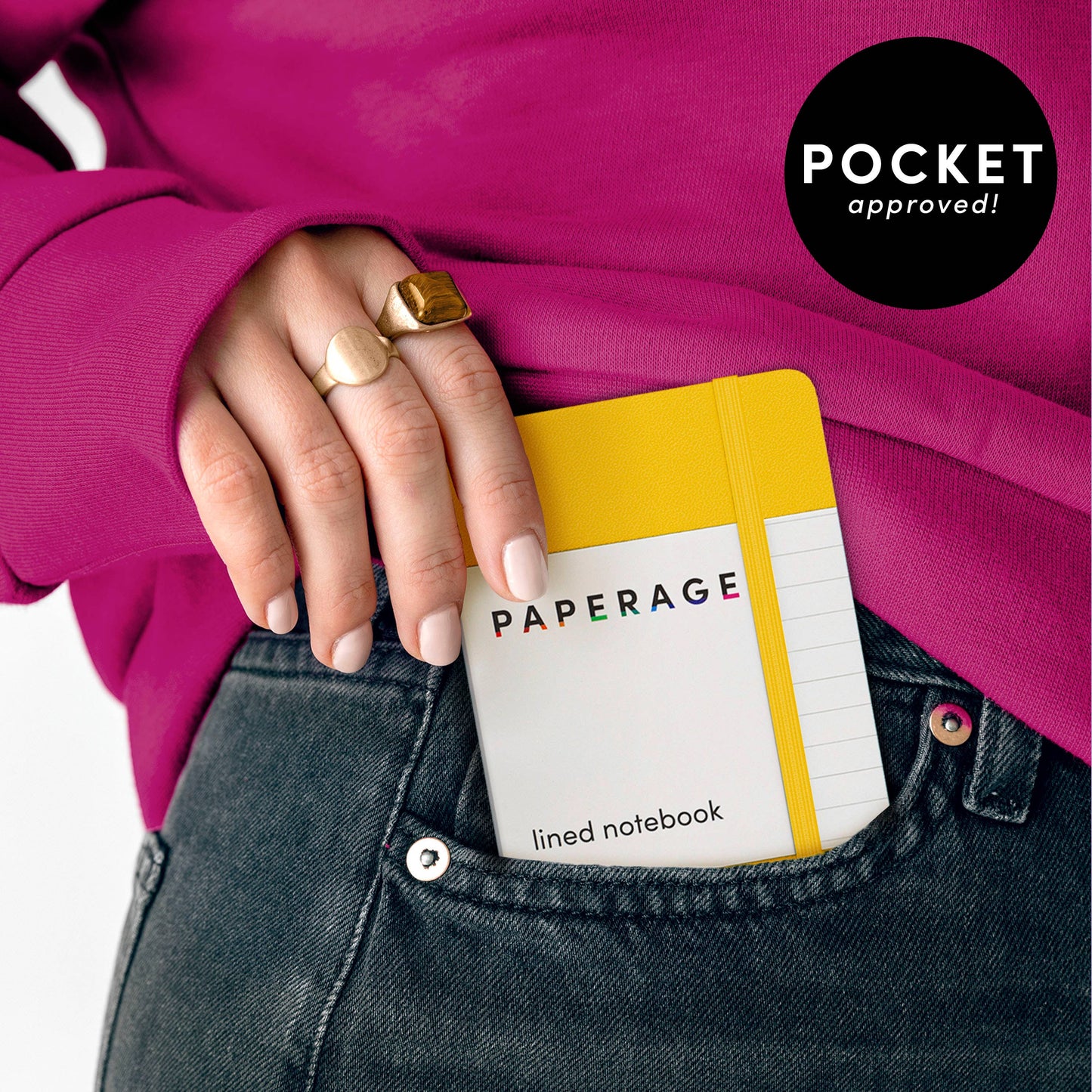 Paperage Pocket Size Casebound Lined Journal Notebook