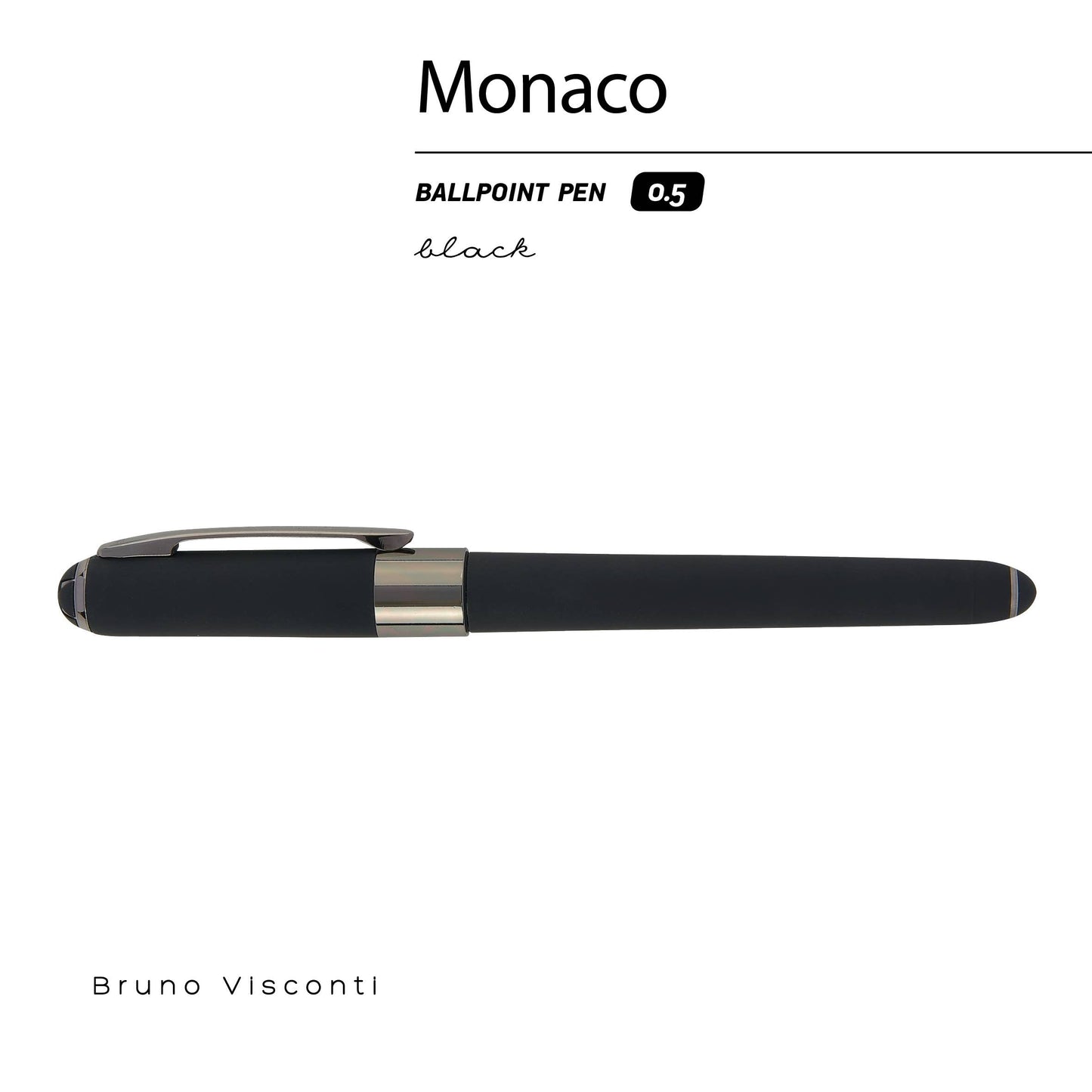 Monaco Black Pen with Gun Metal Accents