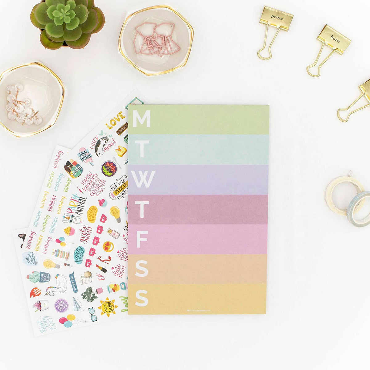 Rainbow Color Blocked Weekly Planning Pad 6x9 (TOP SELLING)