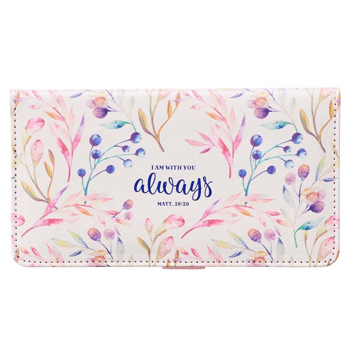 I Am With You Always Faux Leather Checkbook Cover - Matthew