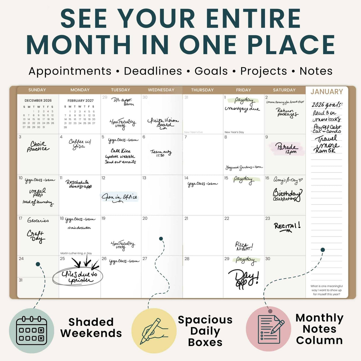 2027 Monthly Planners