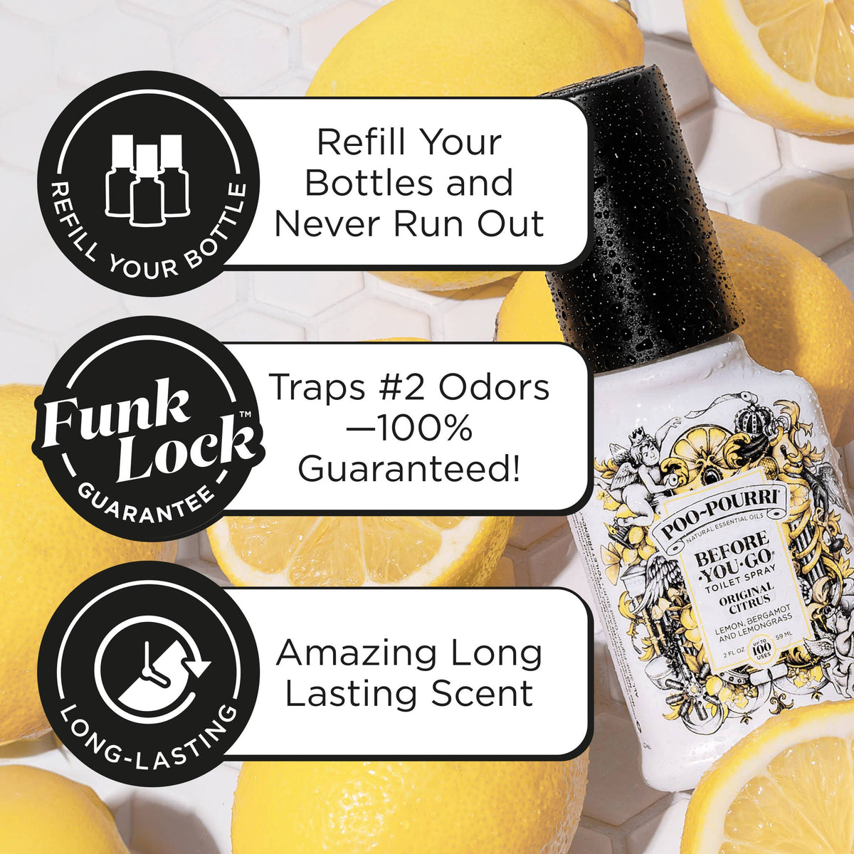 Poo~Pourri Original Citrus Refill Size Bottle 16 oz.