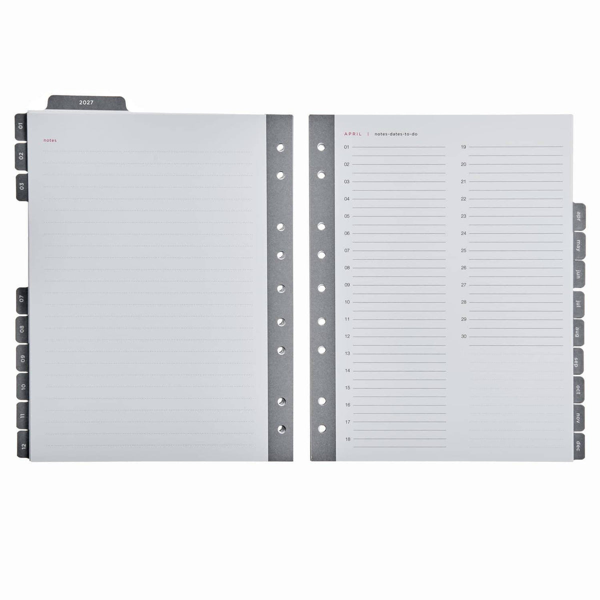 July 2026 - December 2027 Mini Month Tabs