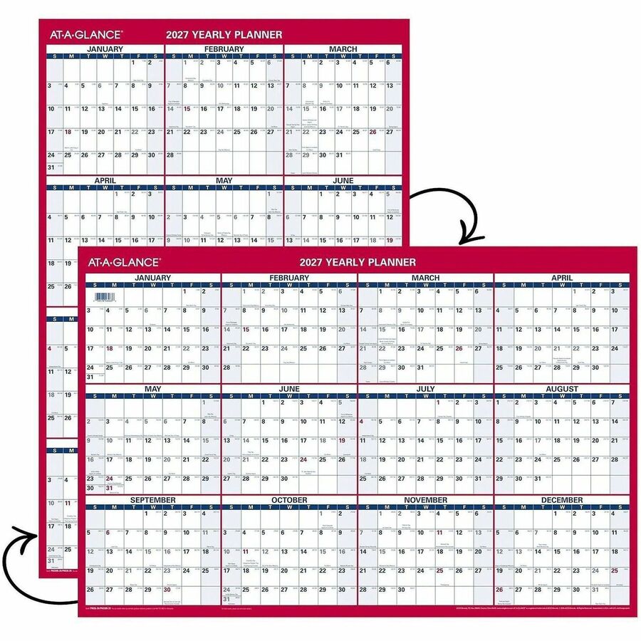 At-A-Glance Erasable Wall Calendar, Two-Sided 24 x 36