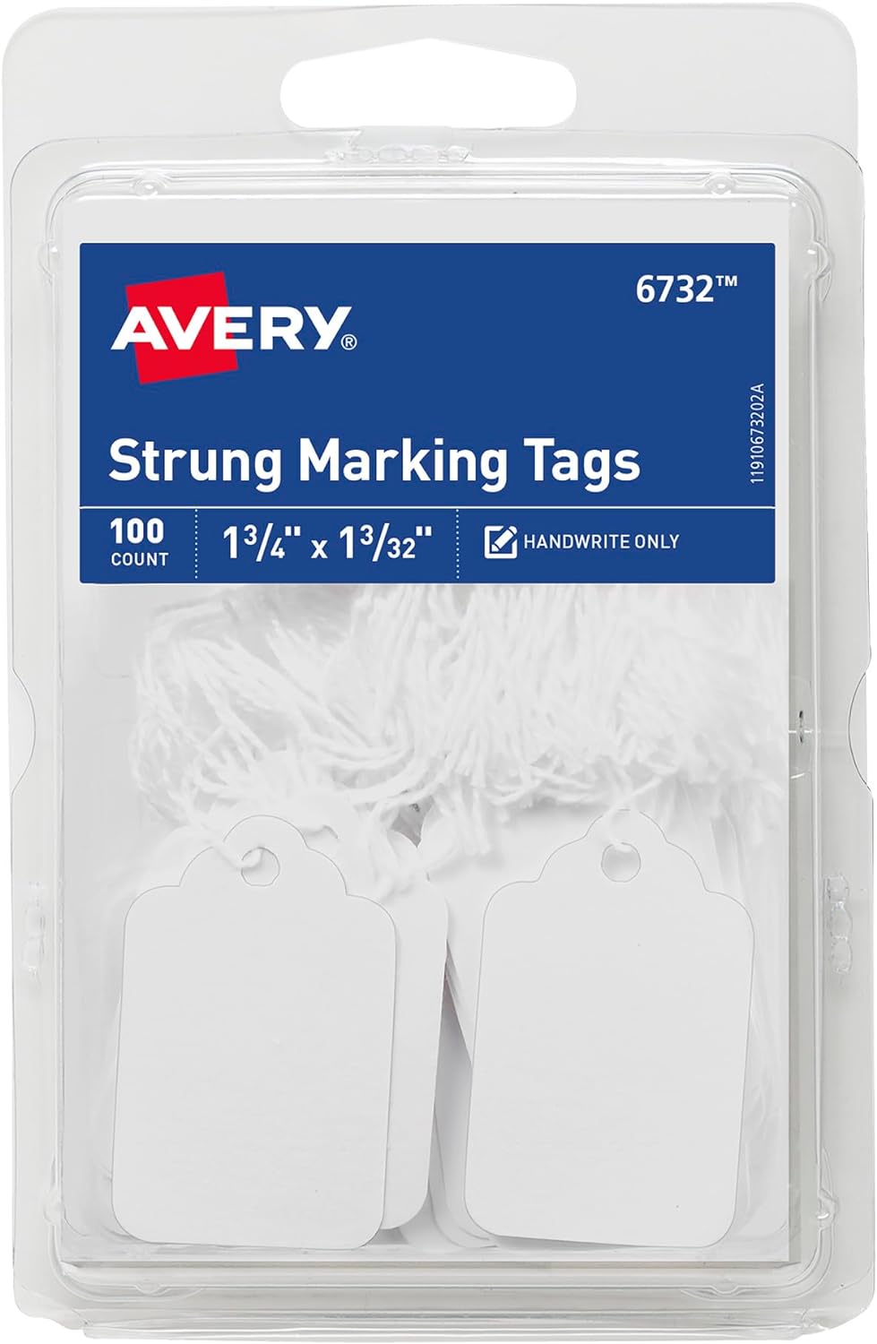 Avery Strung Marking Tags with String Attached, 1.75 x 1.09 in, Pack of 100
