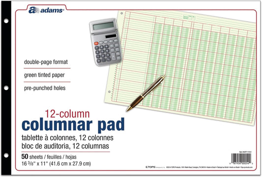 Adams® Analysis 12 Column Pad, Green