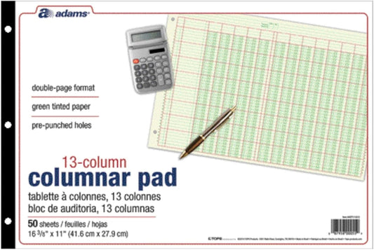 Adams® Analysis 13 Column Pad, Green