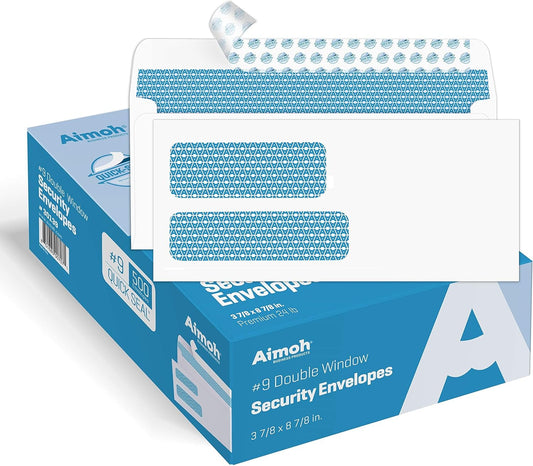Aimoh #9 Double Window Security Envelopes