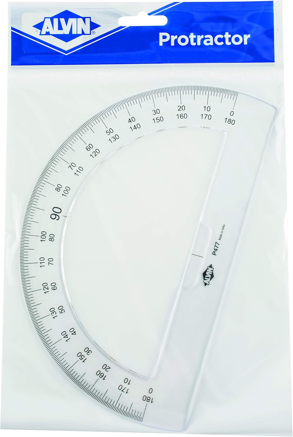 ALVIN, 8" Semicircular Protractor, 0.09"