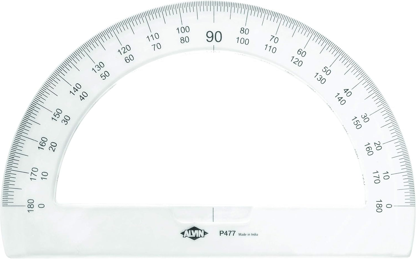 ALVIN, 8" Semicircular Protractor, 0.09"