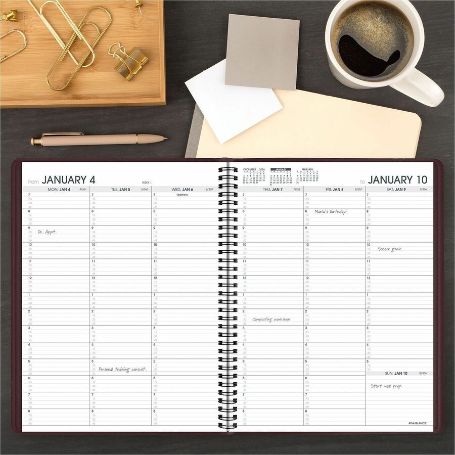 At-A-Glance Weekly Appointment Book, Burgundy