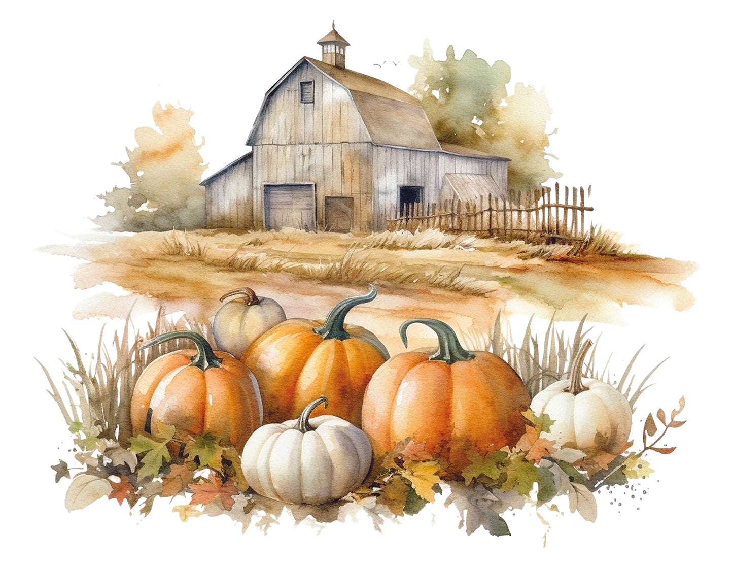 Autumn Country Barn Note Cards