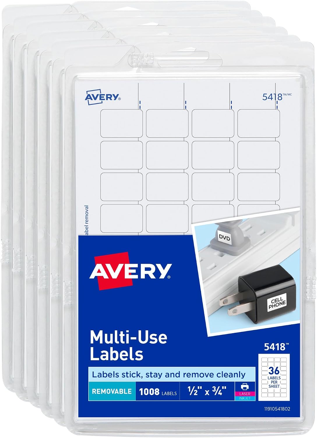 Avery 5418 Multi-Use Removable Labels