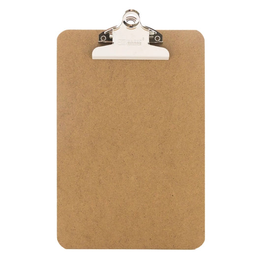 Hardboard Clipboard w/ Sturdy Spring Clip