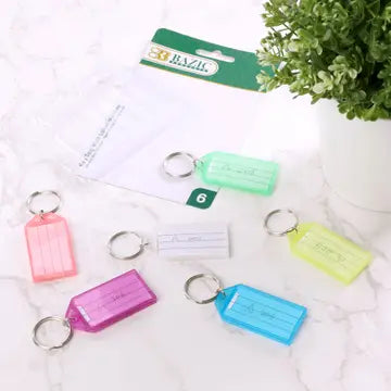 BAZIC Key Tags with Label, 6 pack