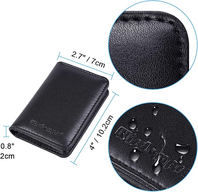 Wisdompro Business Card Holder, Black or Brown