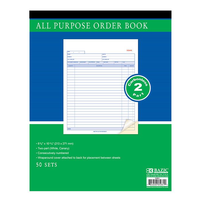 2-Part Carbonless All Purpose Order Book