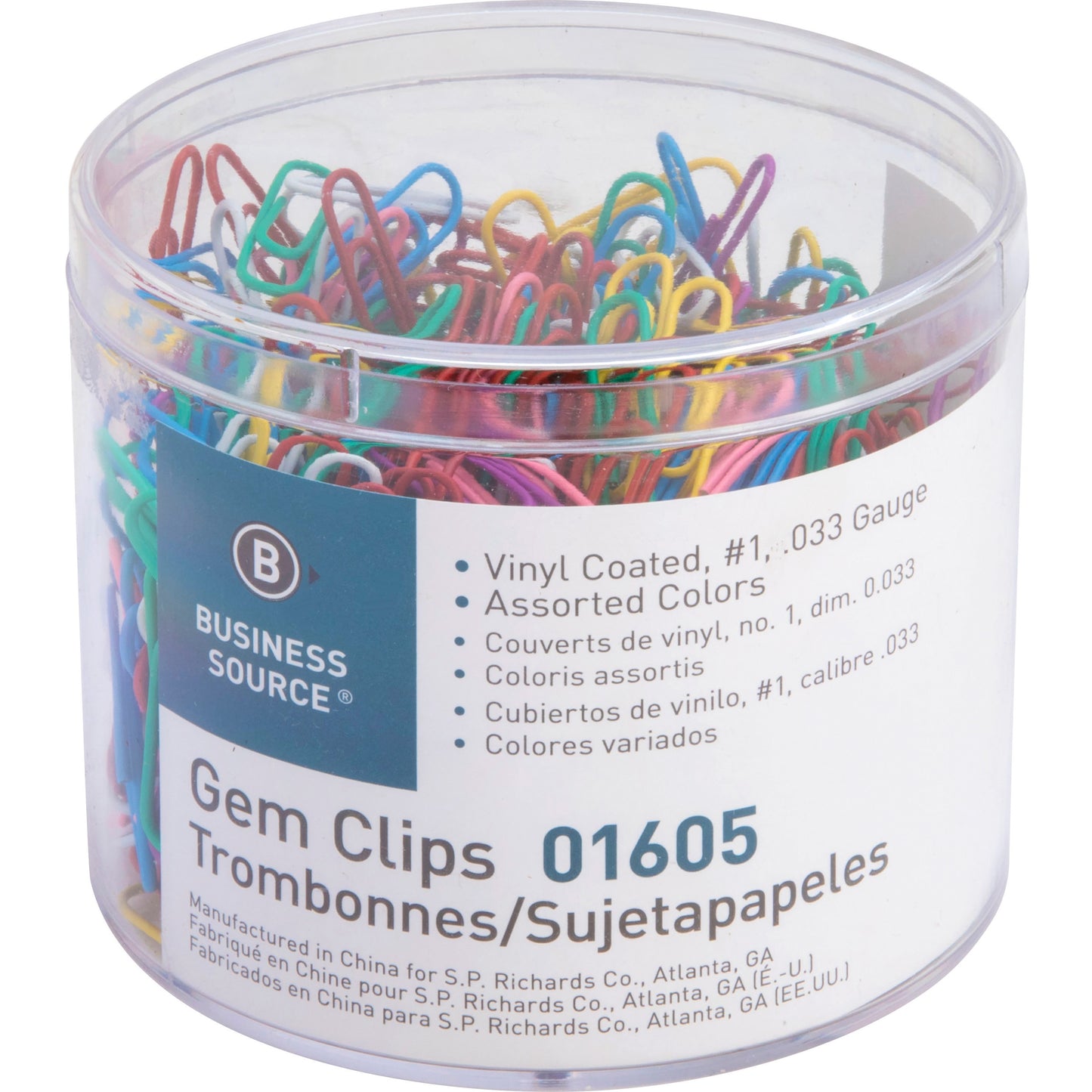 Business Source Vinyl-coated #1 Gem Clips