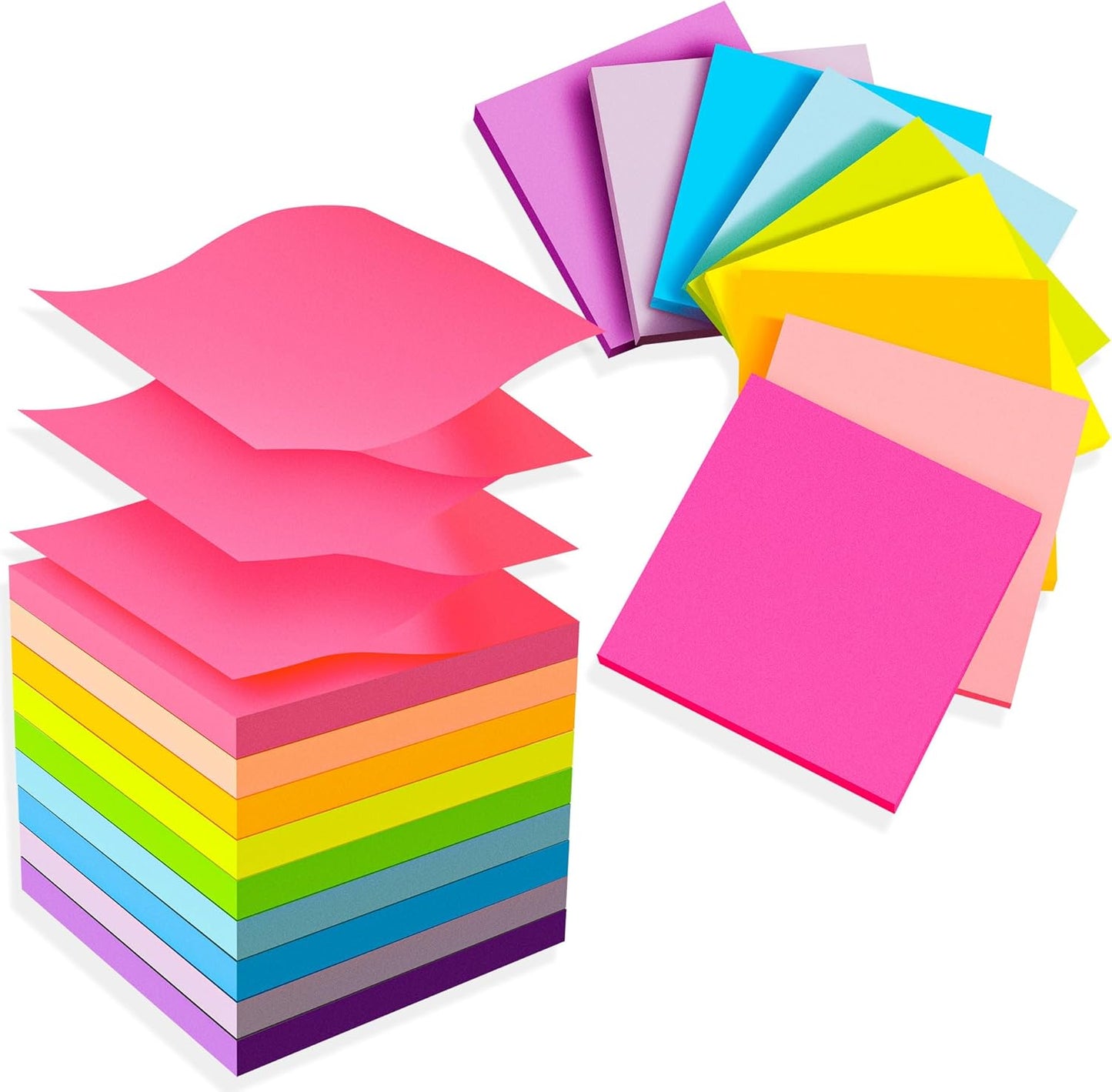 Business Source Extreme Colors Pop-up Adhesive Notes 12 pack