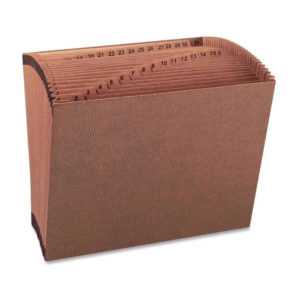 Sparco Heavy-Duty Accordion Pocket File, Brown