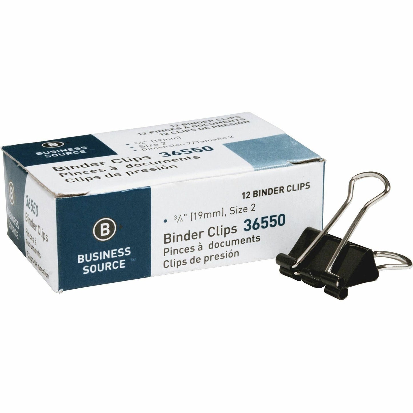 Business Source Fold-back Small Binder Clips, Black