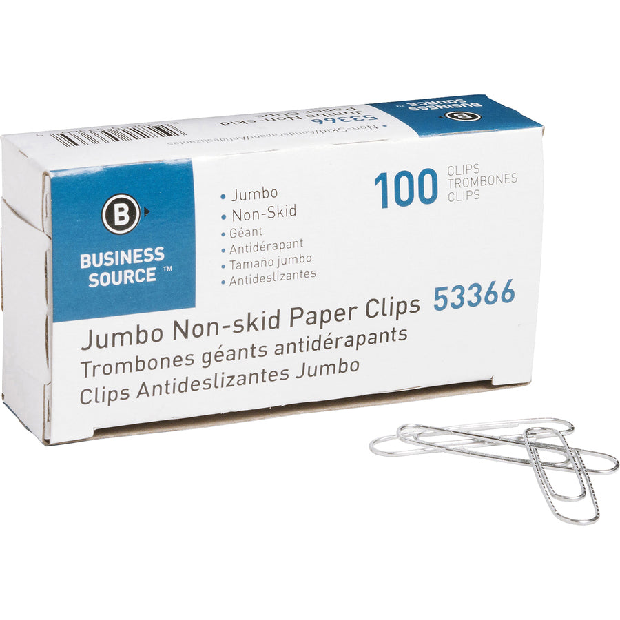 Business Source Jumbo Nonskid Paper Clips