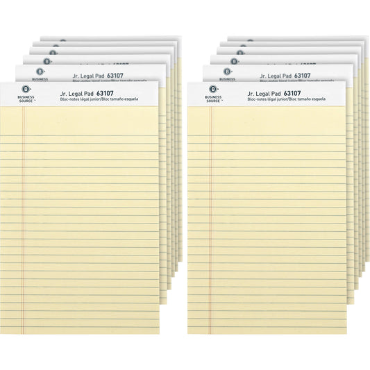 Business Source 12 pack Yellow Jr. Legal Pads