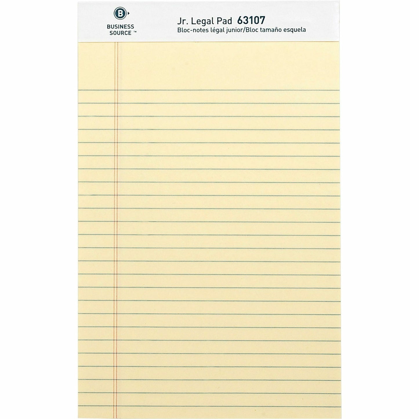 Business Source 12 pack Yellow Jr. Legal Pads