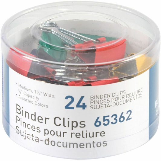 Business Source Fold-back Binder Clips, Assorted Colors