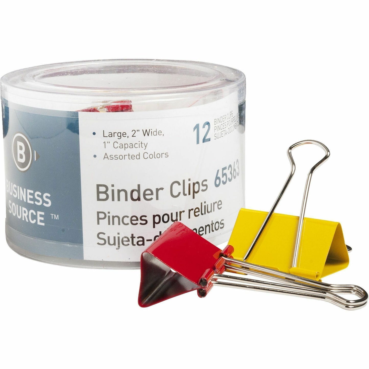 Business Source Large 2" Colored Binder Clips