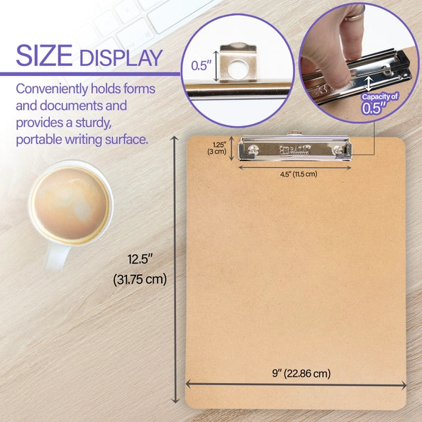 Hardboard Clipboard w/ Sturdy Spring Clip