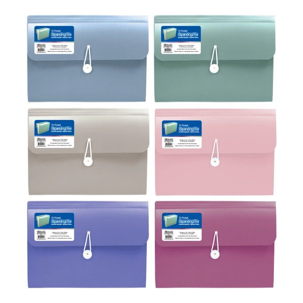 Expanding File A4/Letter Size; 13 or 7 Pocket- Assorted Colors