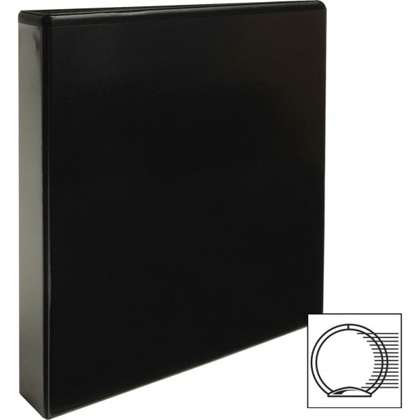 Business Source View 3-Ring Binder, 1" D-Rings, Black