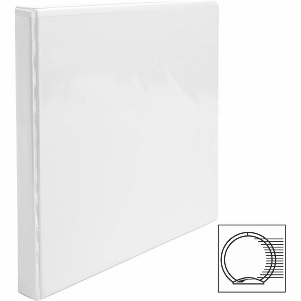 Business Source View 3-Ring Binder, 1.5" Round Rings, White