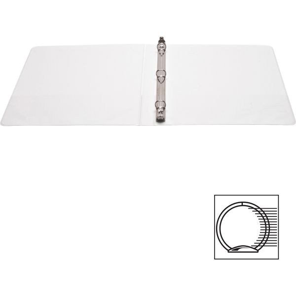 Business Source View 3-Ring Binder, 1" Slant D-Rings, White