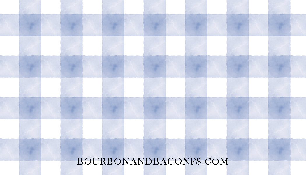 Blue and white checkered pattern with a website address at the bottom.