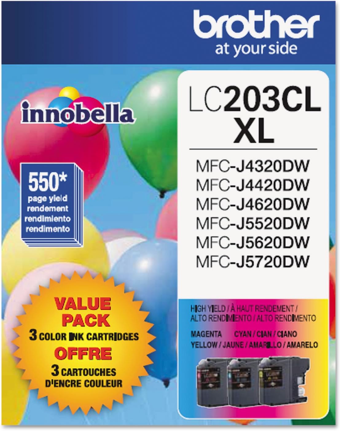 Brother LC203 Genuine HY Color Ink Cartridges