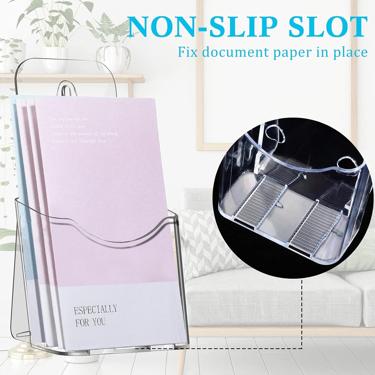 Brochure / Pamphlet Holder 4 x 7.9 Inches, Clear