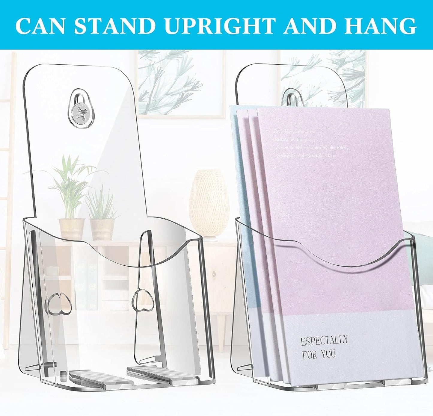 Brochure / Pamphlet Holder 4 x 7.9 Inches, Clear