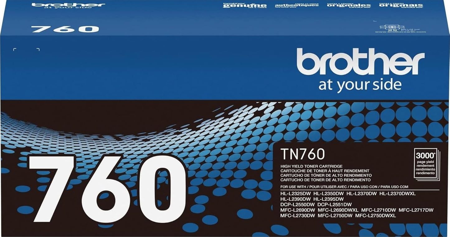 Brother TN760 Genuine HY Black Toner