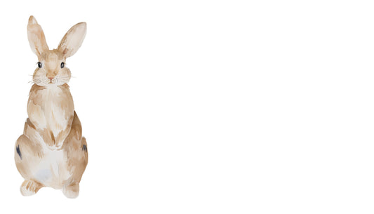 Decorative rabbit figurine on a white background