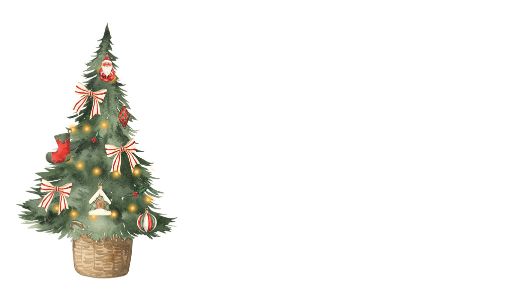 Striped Bows Christmas Tree Happy Notes