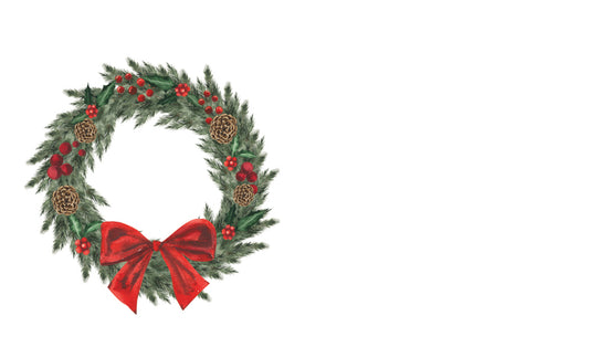 Christmas Evergreen Wreath Happy Notes